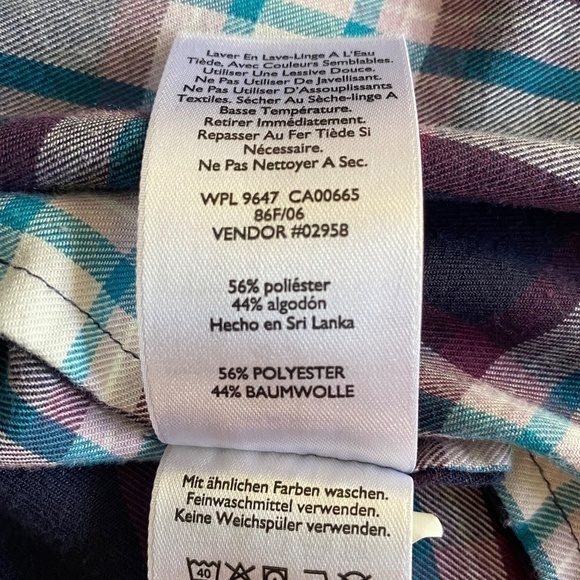 Eddie Bauer classic fit ladies button down plaid long sleeve shirt size S - Picture 8 of 10